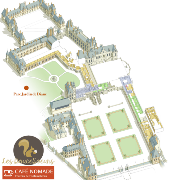 plan chateau Fontainebleau café